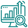 Graphical representation of data analysis and SEO optimization strategies for business growth and lead generation.