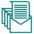 Email marketing strategy with stacked envelopes and documents, representing effective communication and customer engagement for B2B sales.