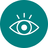 Icon of an eye symbolizing visibility and awareness, relevant to enhancing marketing strategies for contractors.