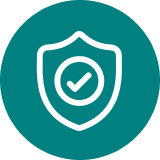 Shield icon with checkmark representing trust and credibility for contractors in design-build and specialty industries.